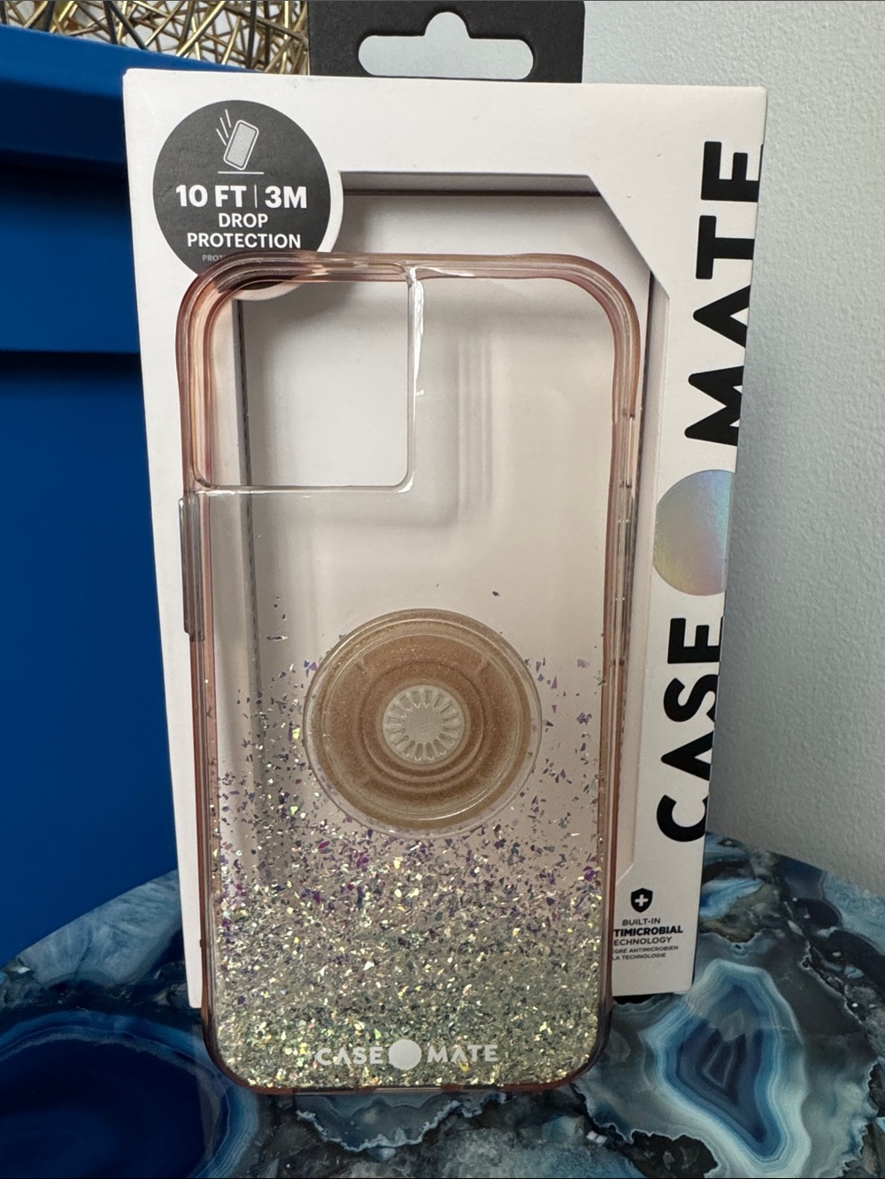 case-mate Clear Glitter iPhone 13 Case with Clear Glitter PopSocket